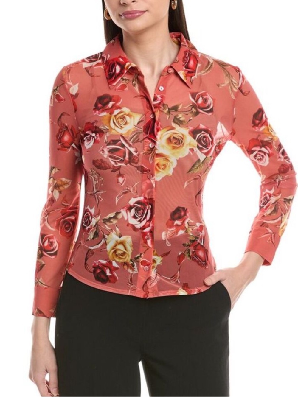 L’Agence Indiana Fitted Blouse Western Rose Medium